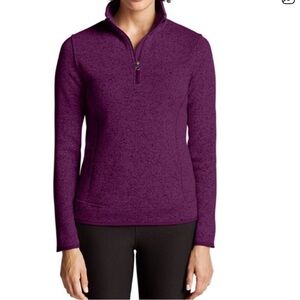 Eddie Bauer Women's Purple Quarter-Zip Sweater Fleece
